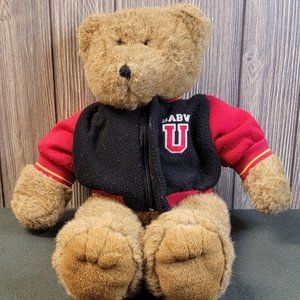 Build a Bear Workshop, Vintage, Retired 1997 Floppy Bear With Varsity Jacket